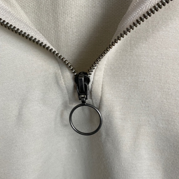 Ideology ID Ivory Long Sleeve Women's 1/4 Zip Cropped Pullover Size Large - Picture 4 of 13